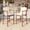 2 Chairs (Natural), variant on Harper & Bright Designs Outdoor Counter Height Bar Chair Set of 2, Patio Acacia Wood Stools with Backrest Arm and Webbing Seat for Pool Garden, Beige,Natural