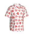 thumbnail image 2 of Easygdp Pink Hearts1 Men's Hawaiian Shirts Print Lapel Short Sleeve for Beach, vacation, party, casual occasions - Medium, 2 of 9