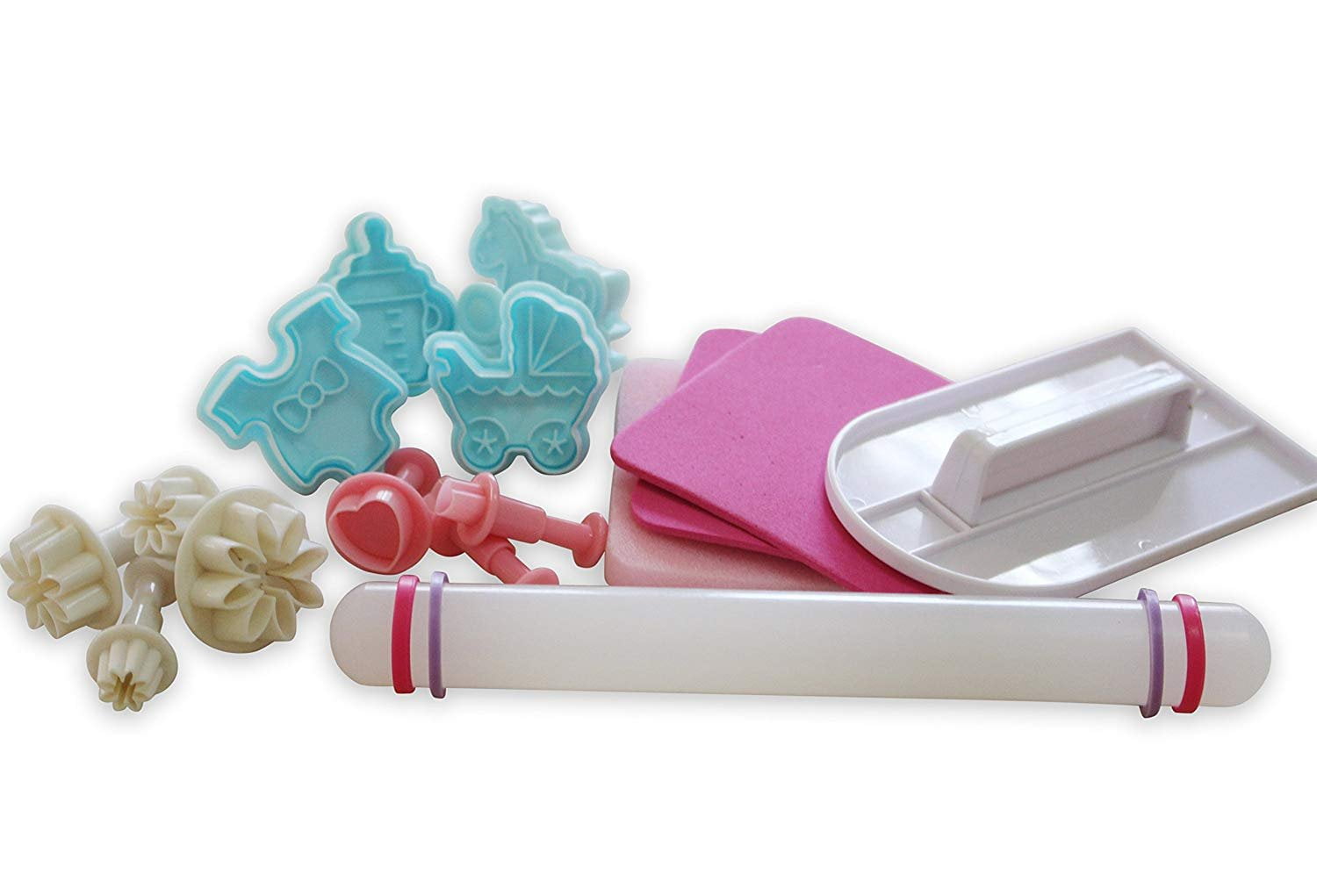 Cake Decorating Kit 2 by Cie Fondant Smoother, Small Rolling Pin