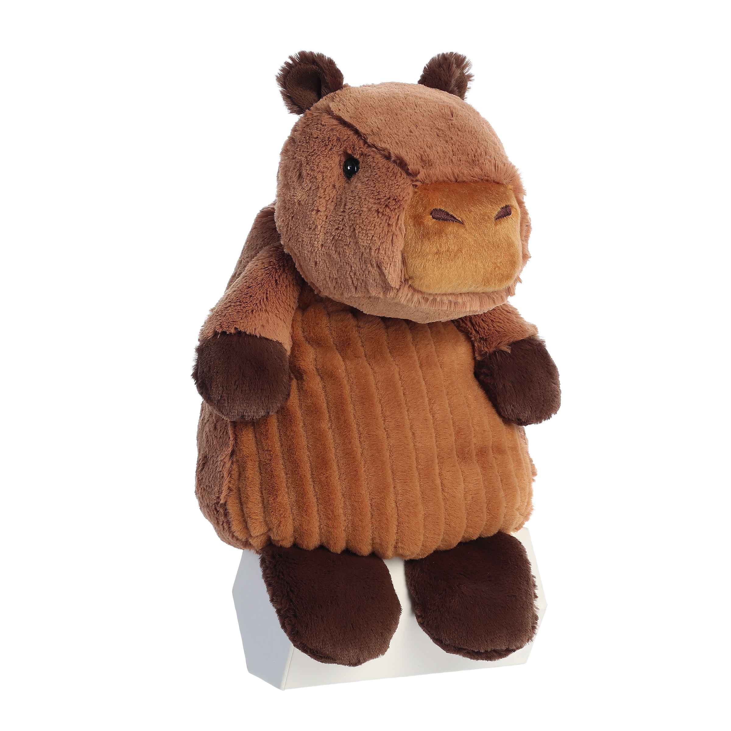 Aurora® Cuddly Huggle Pals Cozy Capybara™ Stuffed Animal - Weighted Comfort - Endless Snuggles - Brown 12.5 Inches