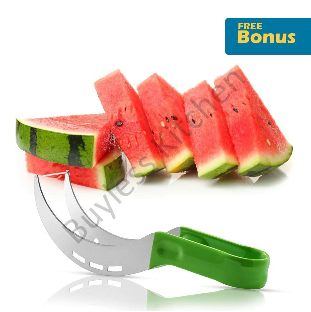 Buyless Fashion Watermelon slicer 12-blade Fruit Cutter Tool Set and Tong Corer Buyless Fashion Watermelon slicer 12-blade Fruit Cutter Tool Set and Tong Corer