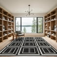 thumbnail image 2 of ODIKA 5'x7' Machine Washable Non-Slip Area Rug, Geometric Black High Traffic Rug, Black, 1106050, 2 of 7
