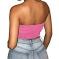 thumbnail image 4 of CENGNIAN Women's Hot Style Women's Solid Color Summer Casual Top Tube Top Strapless Blouse, 4 of 6