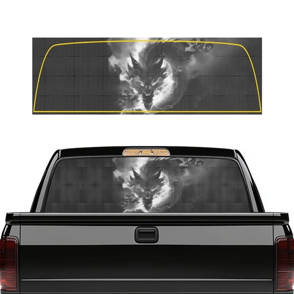 POLERO Ink Dragon Pattern Truck Rear Window Decal for Most Pickup Trucks, Vinyl Durable Truck Rear Window Decals with Heat & Sun Blocking