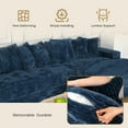 thumbnail image 4 of Advwin 110" Oversized L Shaped Sofa with Chaise, Comfy Plush 2-Piece L-Shaped Sectional Couches with 8 Pillows, Soft Fluffy Upholstered Sofa Bed for Living Room Apartment Bedroom, Navy Blue, 4 of 12