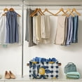 thumbnail image 5 of Yayeee 2 Pack Canvas Storage Basket with Handles for Shelves Fabric Bins Closet Organizer, Beige Plaid Lemon, 5 of 8