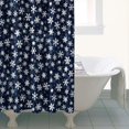 thumbnail image 4 of Dark Blue Christmas Snowflake Pattern Shower Curtain 36"x72" ,Bathroom Decorative Shower Curtains Set with 12 Hooks,Modern Waterproof Washable Shower Curtain, 4 of 6