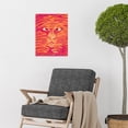 thumbnail image 2 of Orange Tiger Face Linocut Pink Stripes Abstract Modern Painting Unframed Wall Art Print Poster Home Decor, 2 of 3