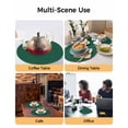 thumbnail image 2 of 15 Inch Round Placemats Set of 4, Dark Green Plaid Non Slip Heat Insulation PP Table Mats, Country Vintage Abstract Striped Lattice Washable Place Mats for Kitchen Dining Party Table Decor, 2 of 7