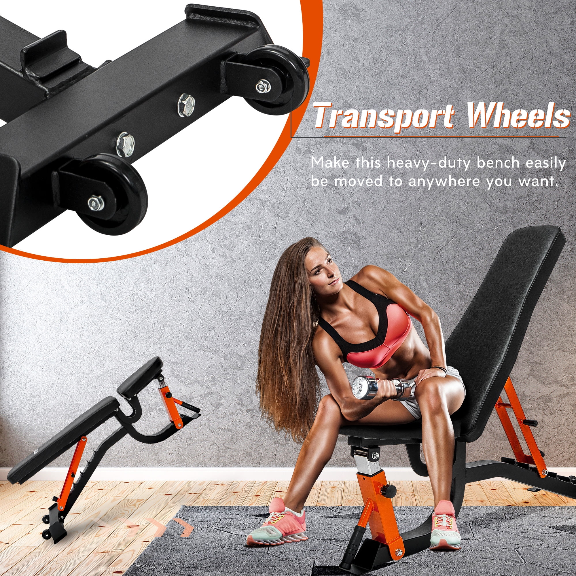 AMOSTBY Adjustable Weight Bench for Home Gym 600 lbs weight capacity