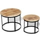 thumbnail image 2 of Juego de mesa de café VidaXL Round 2, madera de mango rugoso, marco de hierro, 2 of 8