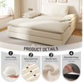 thumbnail image 4 of Timbernest 80" Oversized Chaise Lounge Chair Indoor, Chenille Deep Seat Sleeper Chair, Double Chaise Reading Chair Lazy Sofa, Beige, 4 of 12