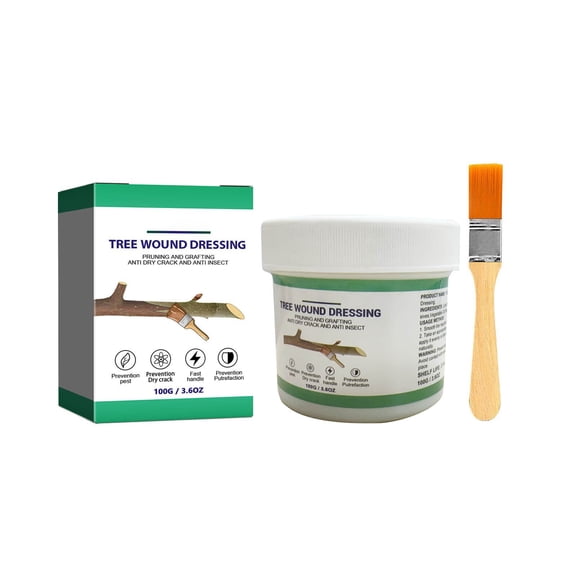 1 Packs Bonsai Cut Paste Tree Wound Dressing for Healing Pruning Grafting Branch Protection Gardening Tool with Brush 100g