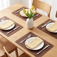 thumbnail image 2 of Placemats Set of 4 Waterproof Placemats for Kitchen Dining Table Decor Heat Resistant  Table Mat Dark Brown 17.7x11.8inch, 2 of 6