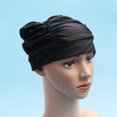 thumbnail image 4 of Miangastore Swimming Cap Black 2Set 9.4 x 6.9 x 0.1in Nylon Waterproof Ear Protector Hair Protection, 4 of 8
