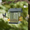 thumbnail image 1 of Comederos para pájaros para exteriores Casa para pájaros con techo Comedero para pájaros fácil de limpiar y llenar Verde, 1 of 8