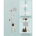 thumbnail image 3 of SONGMICS Corner Shower Caddy Tension Pole, 4-Tier Rust-Resistant Shower Organizer, Shower Shelf, Drill-Free, 35.8 to 118.1 Inches, Height Adjustable Trays, for Bathroom, Cloud White, 3 of 6