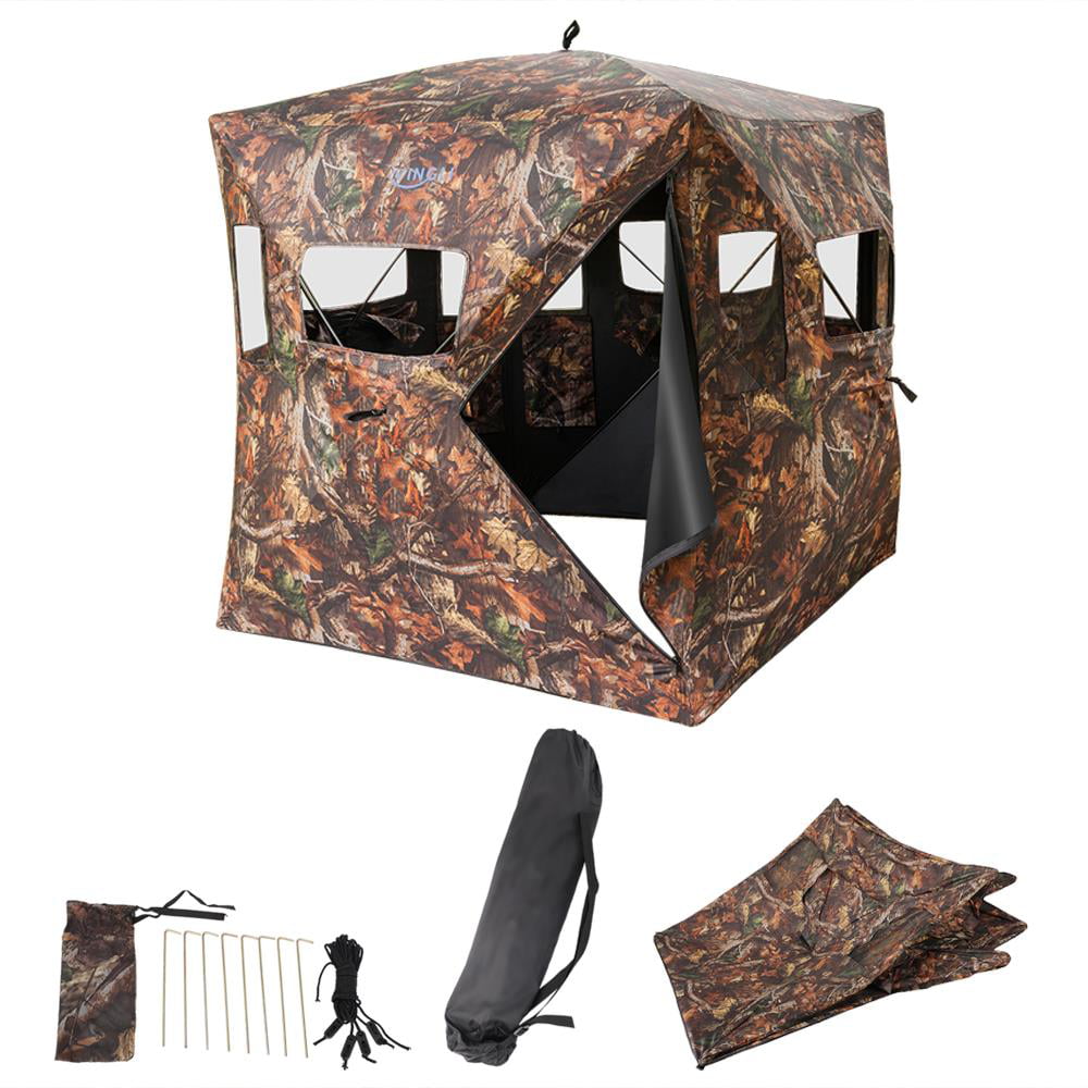 Hunting Blind Pop Up Ground Portable Camouflage Enclosure 2 Person Tent Camo 