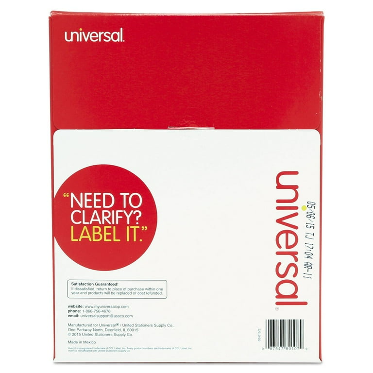 White Labels, Inkjet/Laser Printers, 2 x 4, White, 10/Sheet, 250 Sheets/Box White Labels, Inkjet/Laser Printers, 2 x 4, White, 10/Sheet, 250 Sheets/Box