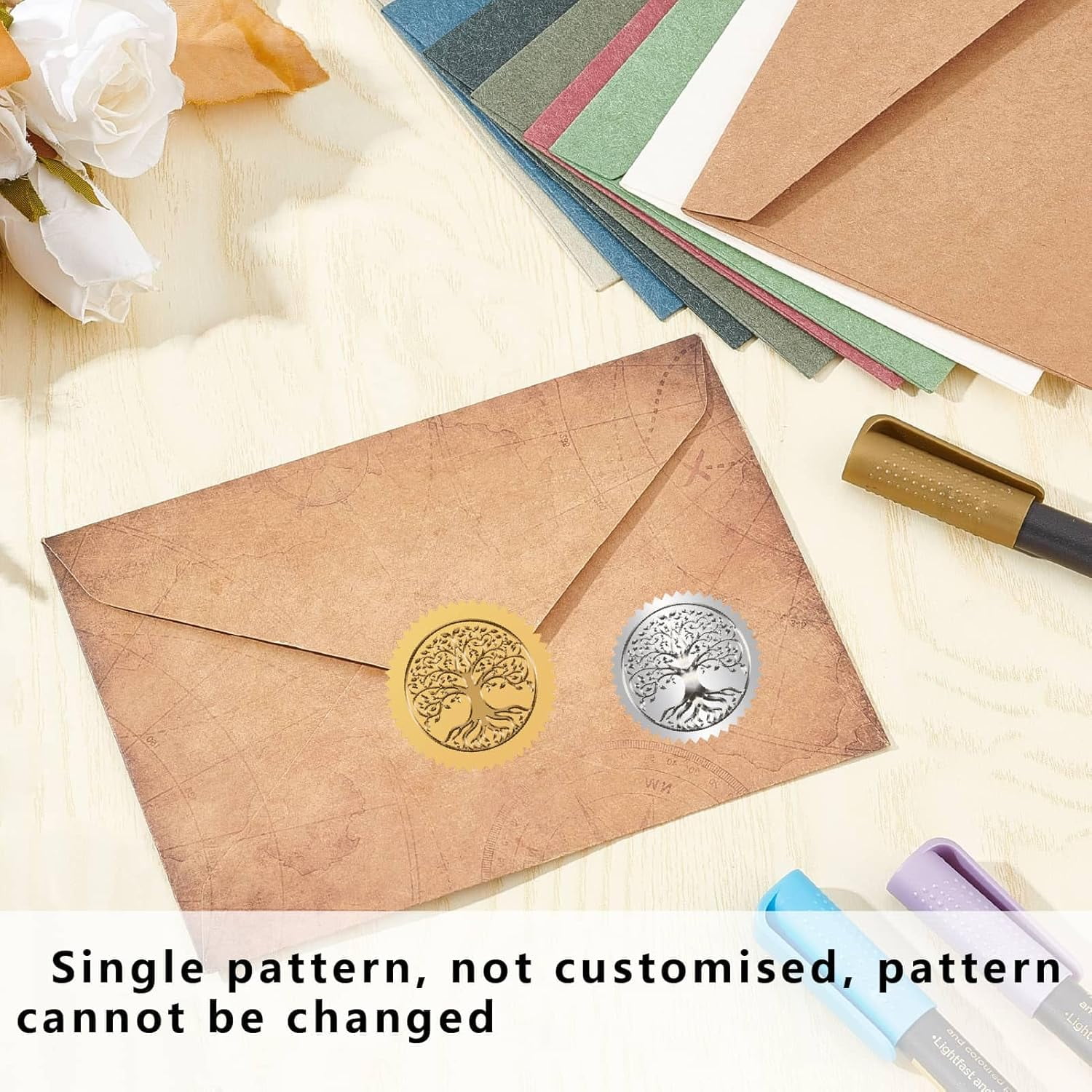 Book Embosser Seal Stamp Tree of Life Stainless Steel Library Stamp Hand Held Embossing Seal Notary Embosser with Plastic Box