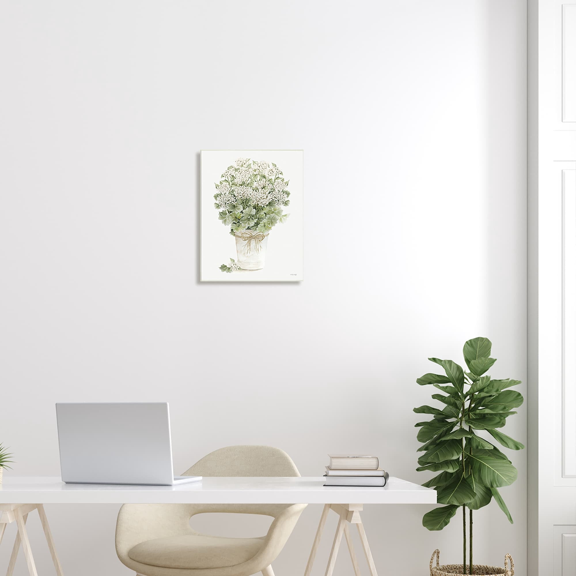 Stupell Industries Round Flower Bouquet Small White Dainty Petals Painting Unframed Art Print Wall Art, Design by Cindy Jacobs