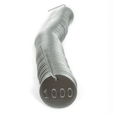 1.25" Round Aluminum Tags Numbered 001 - 1,000 (Pack of 1,000 Tags)
