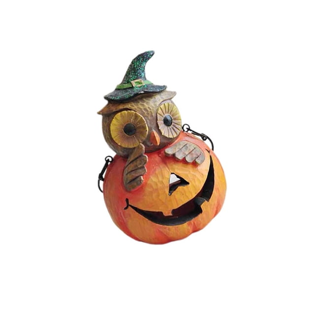 Búho En Calabaza, Decoración De Halloween, Artesanía De Calabaza De Resina Para Decoración Interior Y Exterior matsuzay HA039935-01
