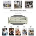 thumbnail image 6 of Velvet Sofa for Living Room,Buttons Tufted Square Arm Couch, Modern Couch Upholstered Button and Metal Legs, Sofa Couch for Bedroom, Beige Velvet (Beige), 6 of 11