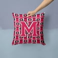 thumbnail image 2 of Letter M Football Crimson and White Fabric Decorative Pillow, 2 of 4