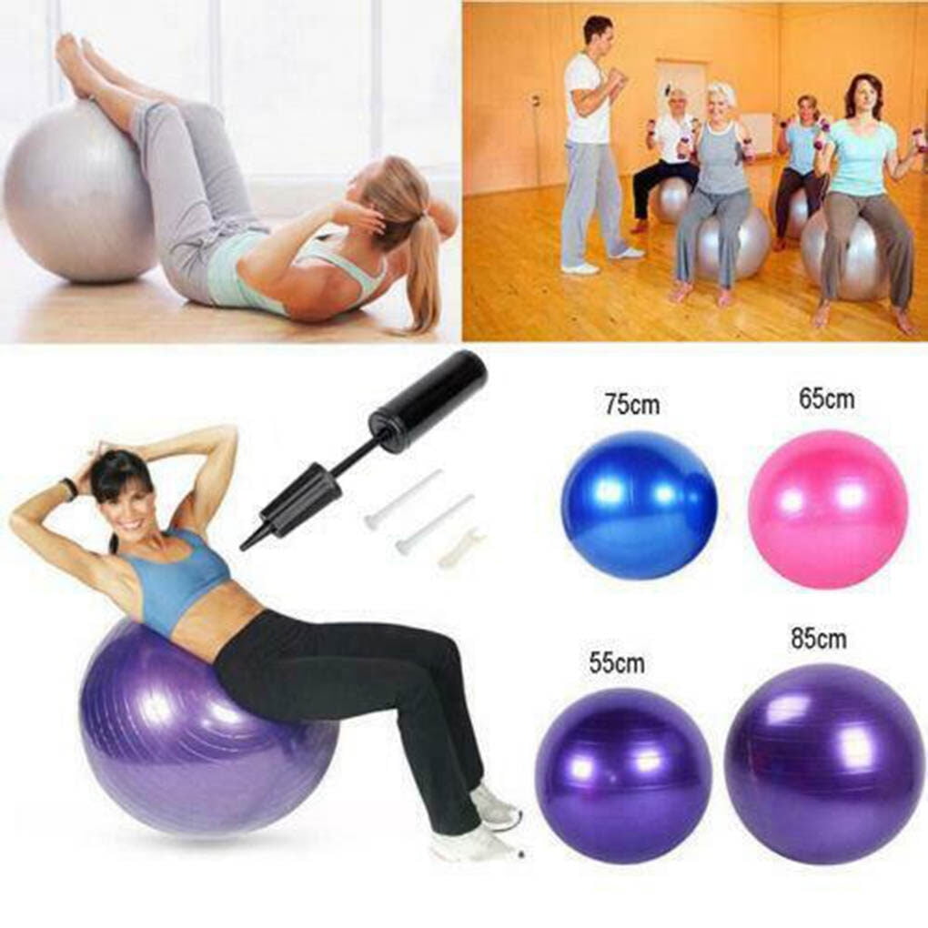 Baohd Sports Yoga Ball Fitness Gym Balance Fitball Exercise Pilates Workout Ball Pink 55cm Walmart