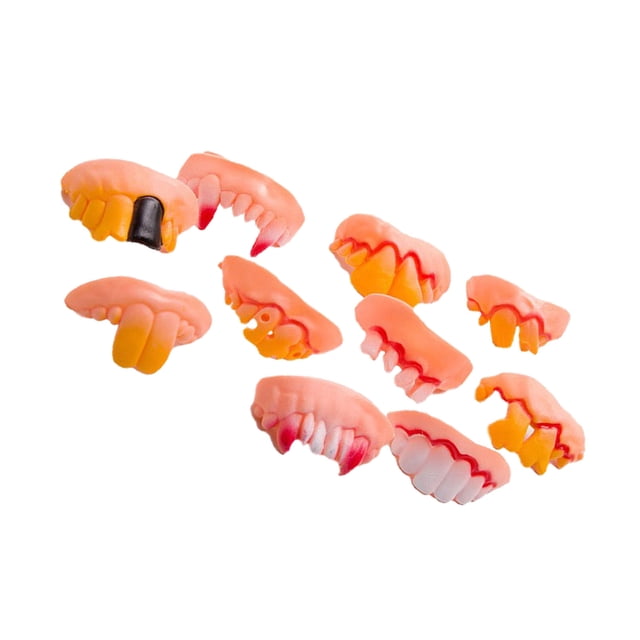 Dents de Fête Prothétiques, Dents Habillées Réalistes Amusantes 10 Pcs Réutilisables pour Spectacles