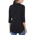 thumbnail image 3 of GingDin Womens Plus Size Shirts V Neck 3/4 Sleeve Shirts Business Casual Tops Loose Work Blouses, 3 of 7