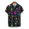 thumbnail image 4 of PNTUTB Men's Fashionable Firework Print Collared Button Down Short Sleeve Casual Loose Comfort Blouse, 4 of 6
