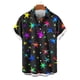 thumbnail image 4 of Blusa y camisa de manga corta con cuello vuelto para hombre, blusa informal de moda con cuello vuelto, blusa estampada de manga corta con botones, blusa de poliéster para hombre, 4 of 6