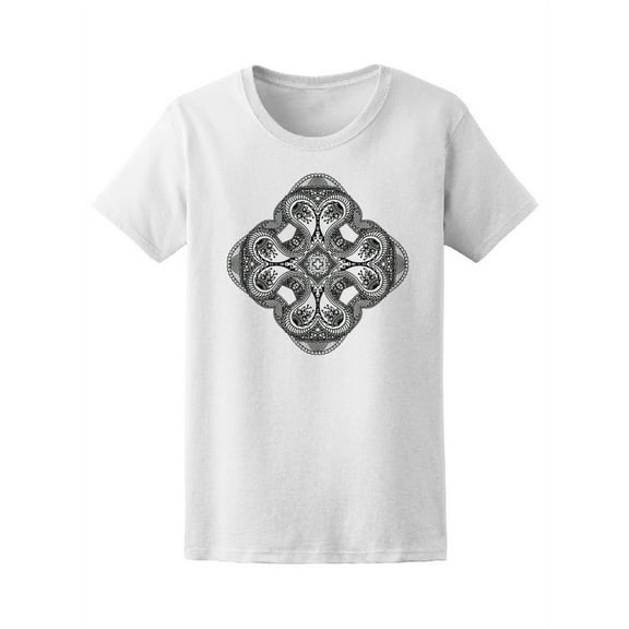 Tribal Mehndi Floral Mandala T-Shirt Women -Image by Shutterstock, Female Small