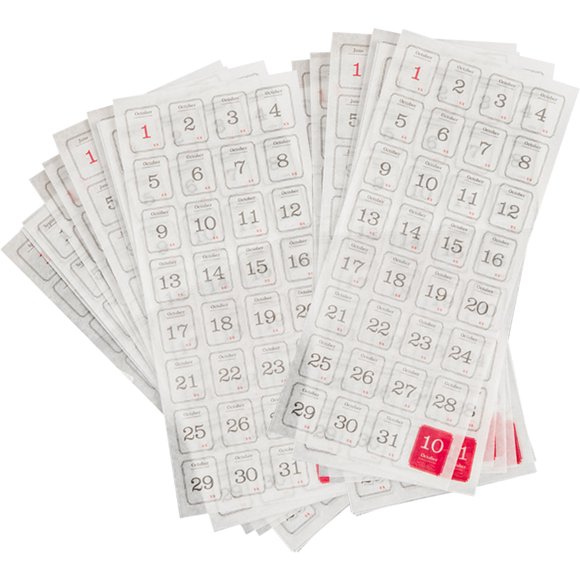 EeaseMX 24 hojas de pegatinas con fecha, pegatinas para planificadores mensuales, pegatinas para planificadores diarios y pegatinas con números, accesorios para álbumes de recortes