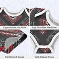 thumbnail image 3 of Black Background with Red Square Pure Cotton Bodysuit Short Sleeve Pajamas One-Piece Romper Unisex 3 Months, 3 of 6