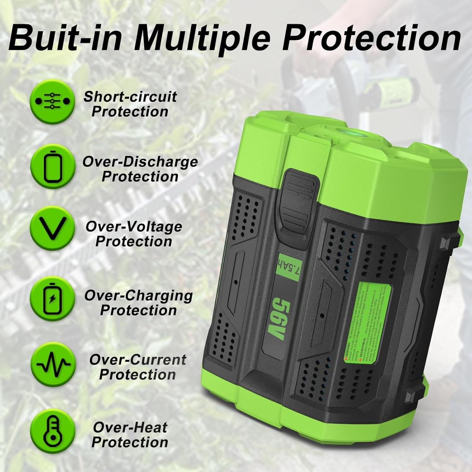 56Volt 7.5Ah Lithium Battery Replacement for EGO Battery Compatible with EGO 56V Battery 7500mAh BA4200T BA4200 Compatible with 56V Power Tools Lawn Mower