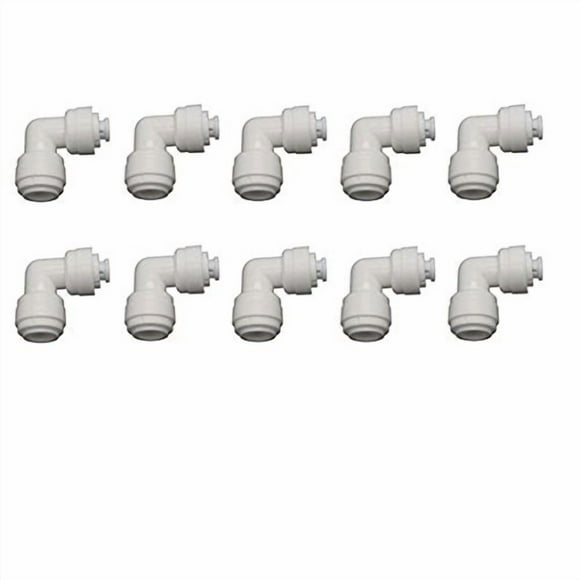 YZM Quick Connect fittings RO Water Filters Pack of 10 ( Elbow, 1/4" to 3/8" Tube OD)