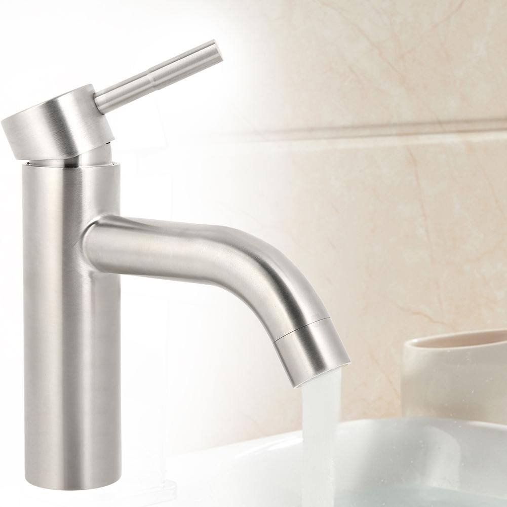Brushed SUS 304 Basin Faucet Single Handle Single Only Cold Water Facuet Tap