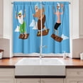 thumbnail image 2 of Ambesonne Grandma Kitchen Curtains, Elderly Women on Swings, 55"x39", Deep Sky Blue Multicolor, 2 of 3