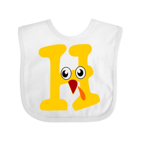 

Inktastic Cute Turkey Letter H Gift Baby Boy or Baby Girl Bib