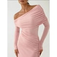 thumbnail image 4 of Asymmetrical Collar Bodycon Maxi Dress, 4 of 8