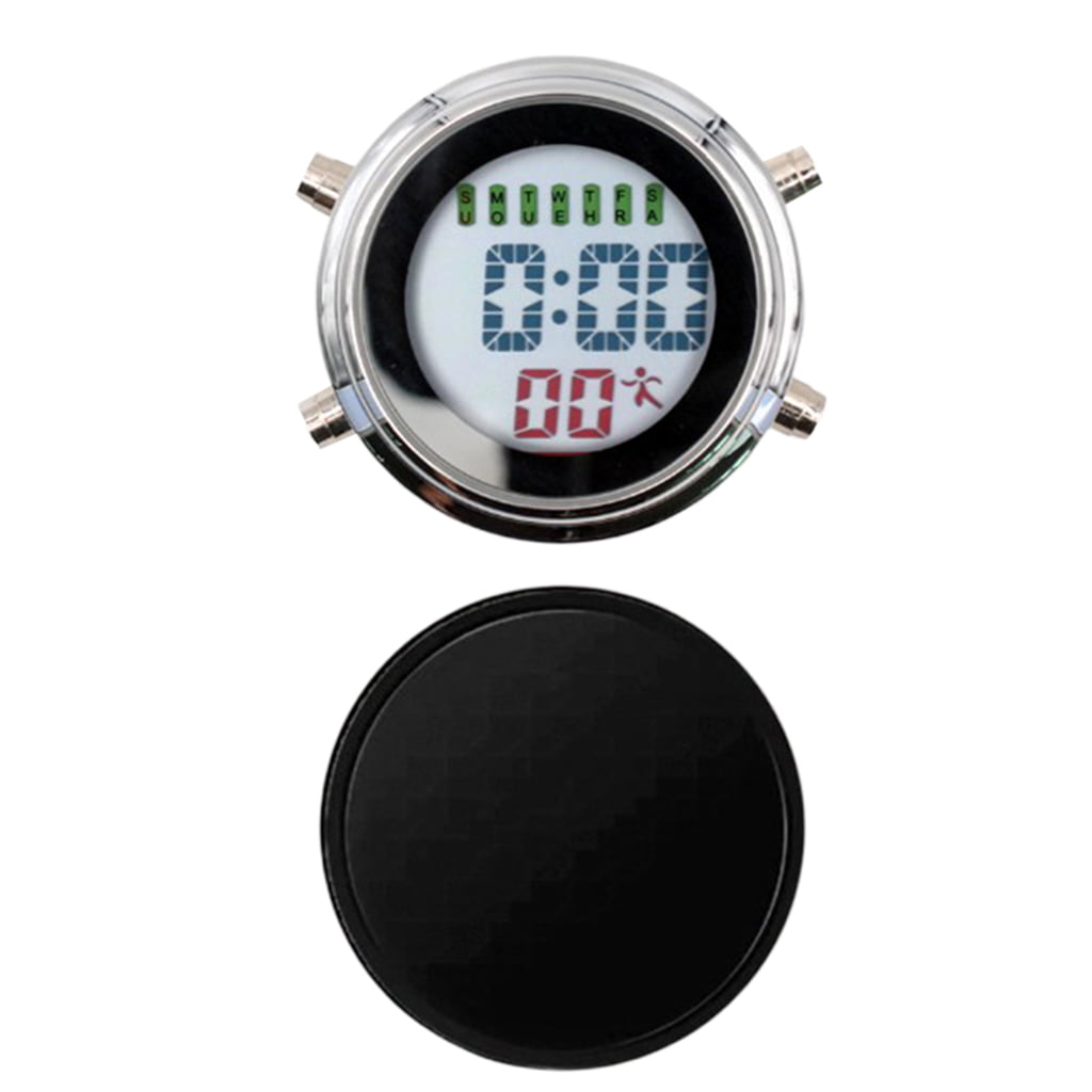 Waterproof Mini Alarm Clock Self-Adhesive Motorbike Yacht Boat Digital Clock 