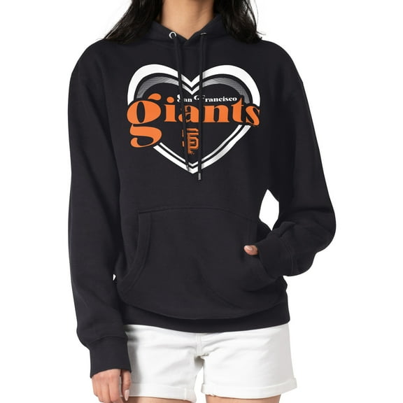 Women's G-III 4Her by Carl Banks Black San Francisco Giants Double Heart Fleece Pullover Hoodie