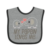 Inktastic My Papaw Loves Me Grandchild Boys or Girls Baby Bib