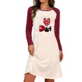 thumbnail image 1 of Vestido suelto informal de manga larga con estampado navideño y cuello redondo para mujer Fridja  nbo1090, 1 of 6