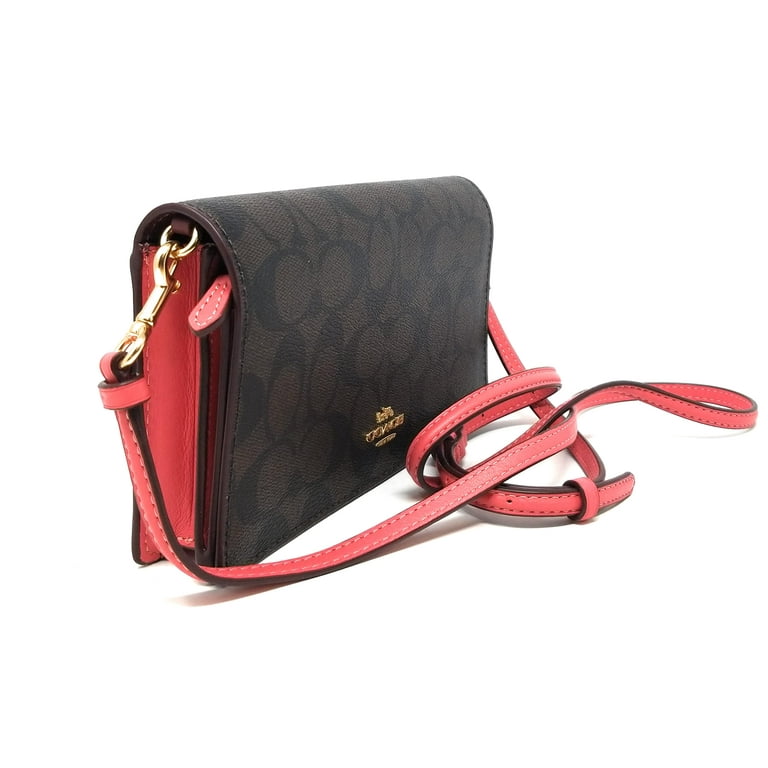 Coach Women's Anna Foldover Crossbody Clutch (Signature Canvas