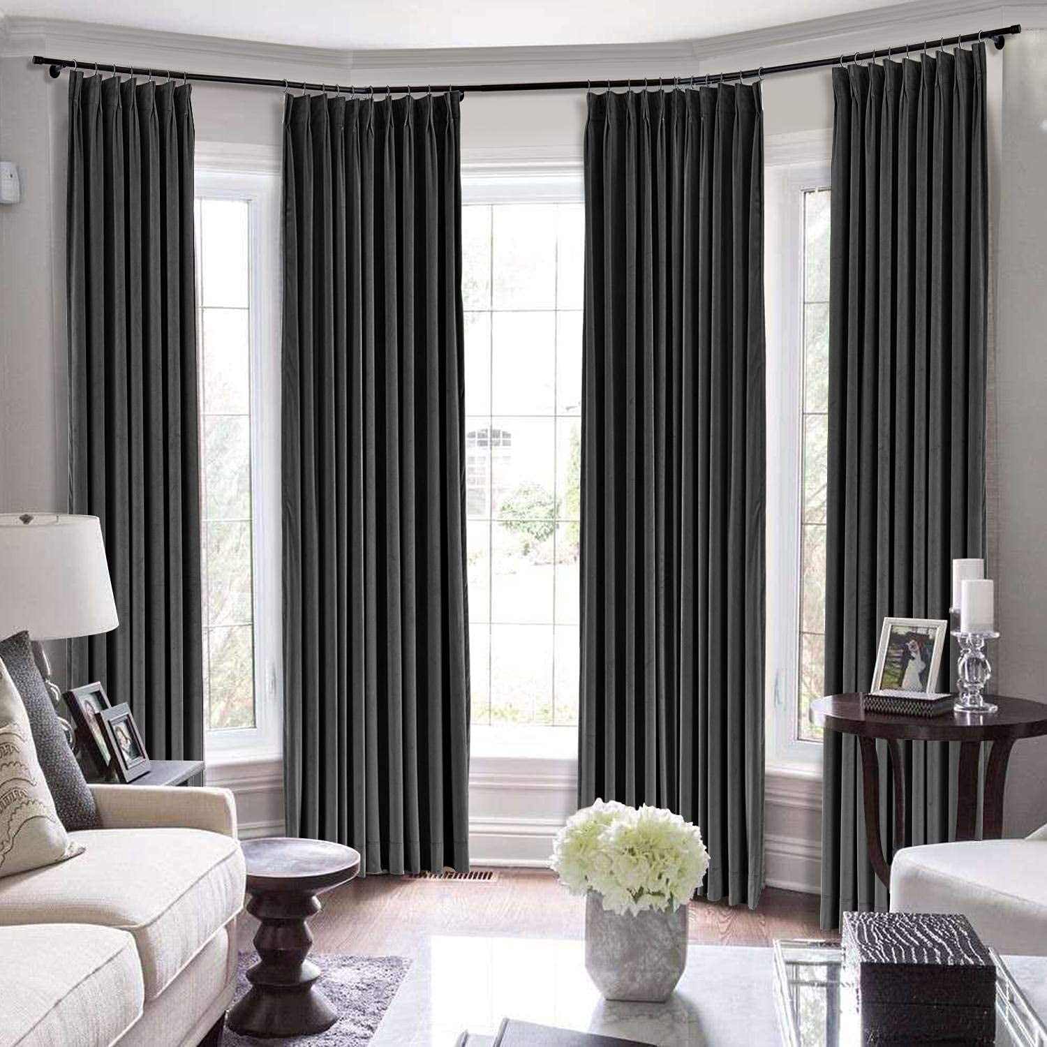 Pinch Pleated blackout 100 Polyester Blend Curtains Room Darkening
