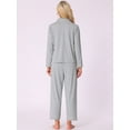 thumbnail image 3 of DARING DIVA Women's Soft Modal Button Down Pajama Sets S Gray, 3 of 5